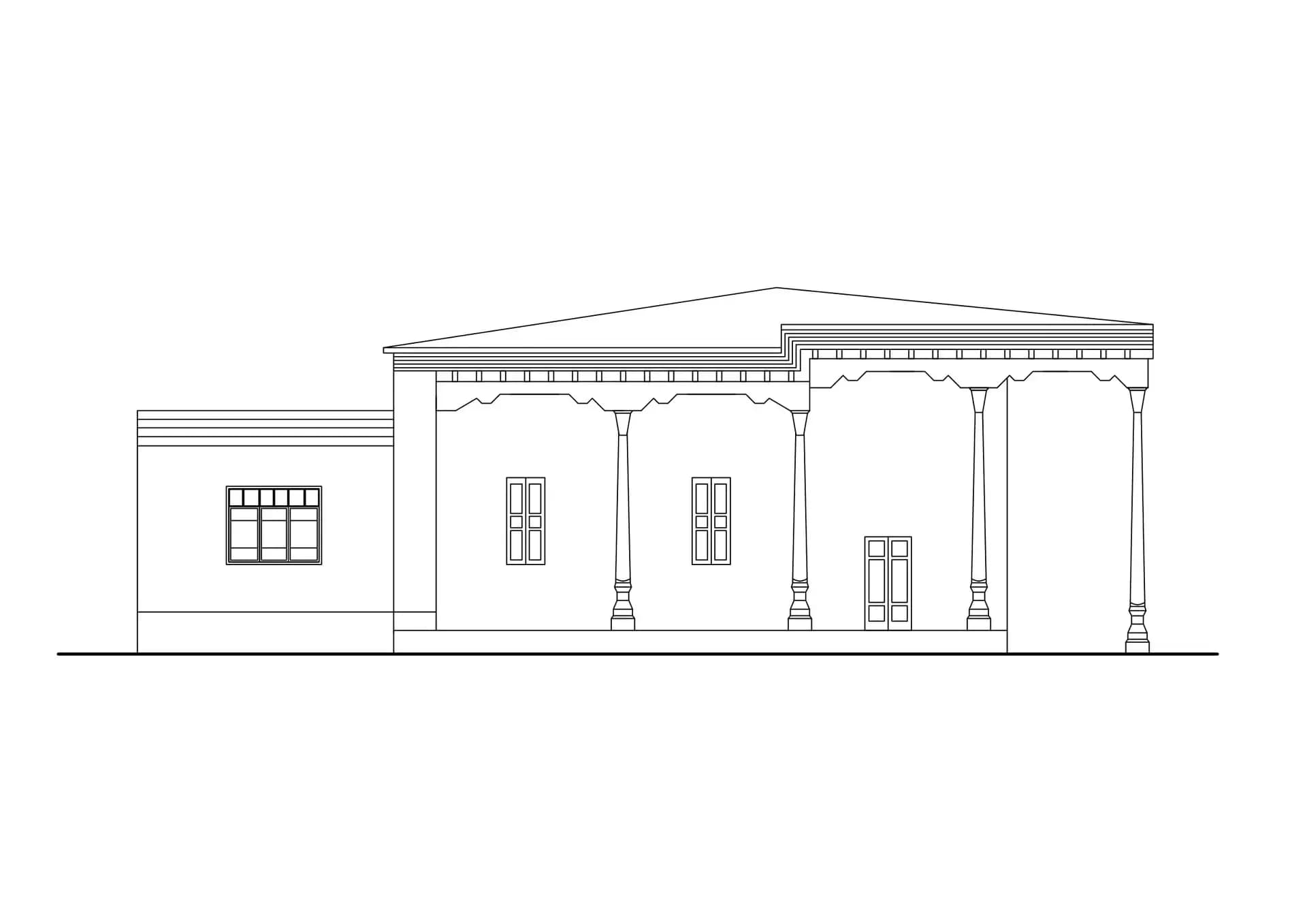 Sangin Mosque (Stone Mosque of Sangin), drawing 1