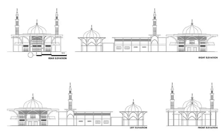 Senai Airport Mosque, drawing 1