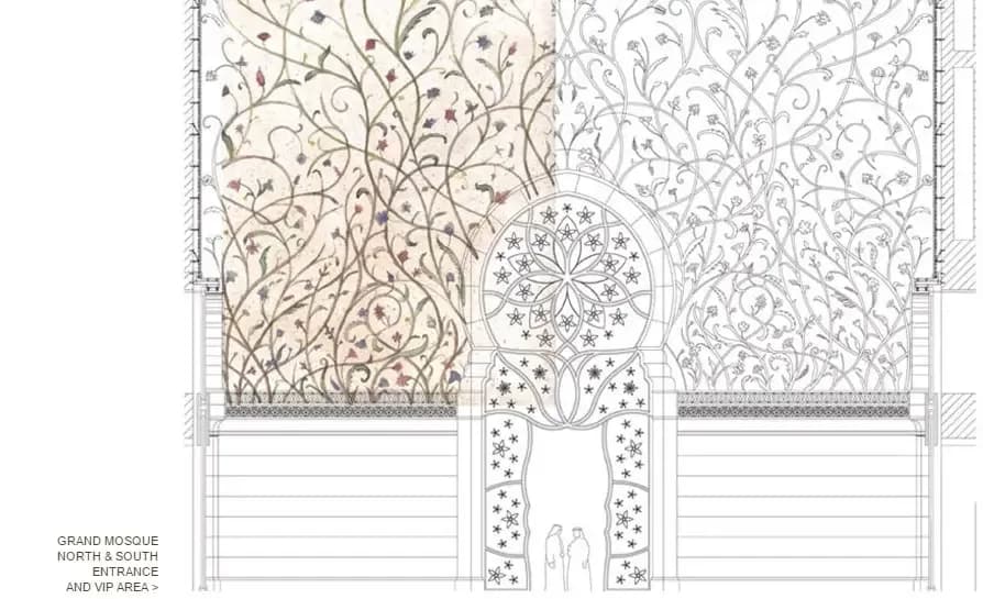 Sheikh Zayed Grand Mosque, Abu Dhabi, drawing 2
