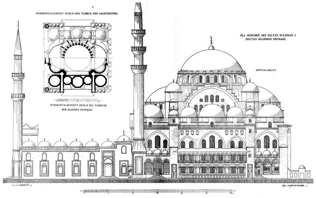 Süleymaniye Mosque, drawing 1