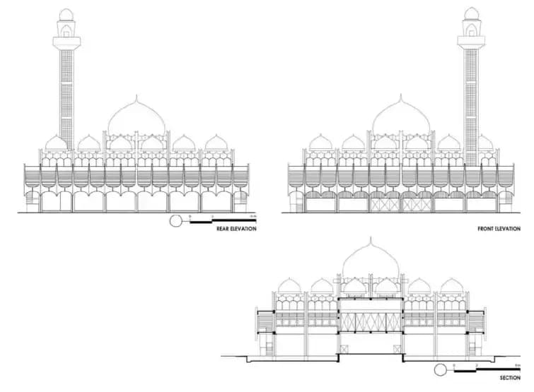 Sultan Idris Shah II Mosque, drawing 3