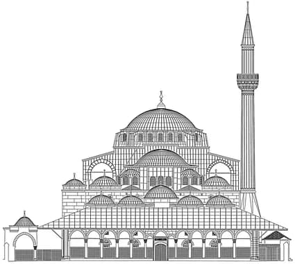 Western Mosque (Ayasofya Mosque, Amsterdam), drawing 3