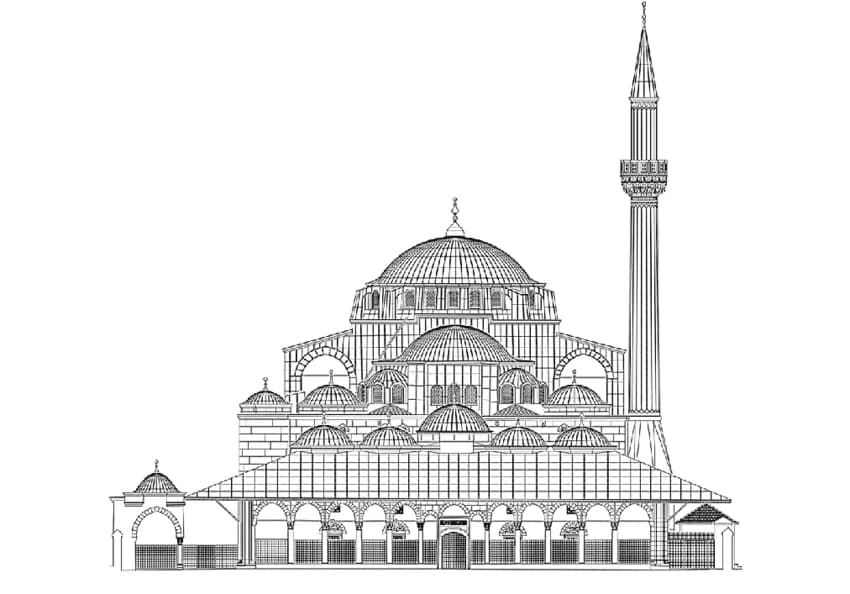 Western Mosque (Ayasofya Mosque, Amsterdam), drawing 4
