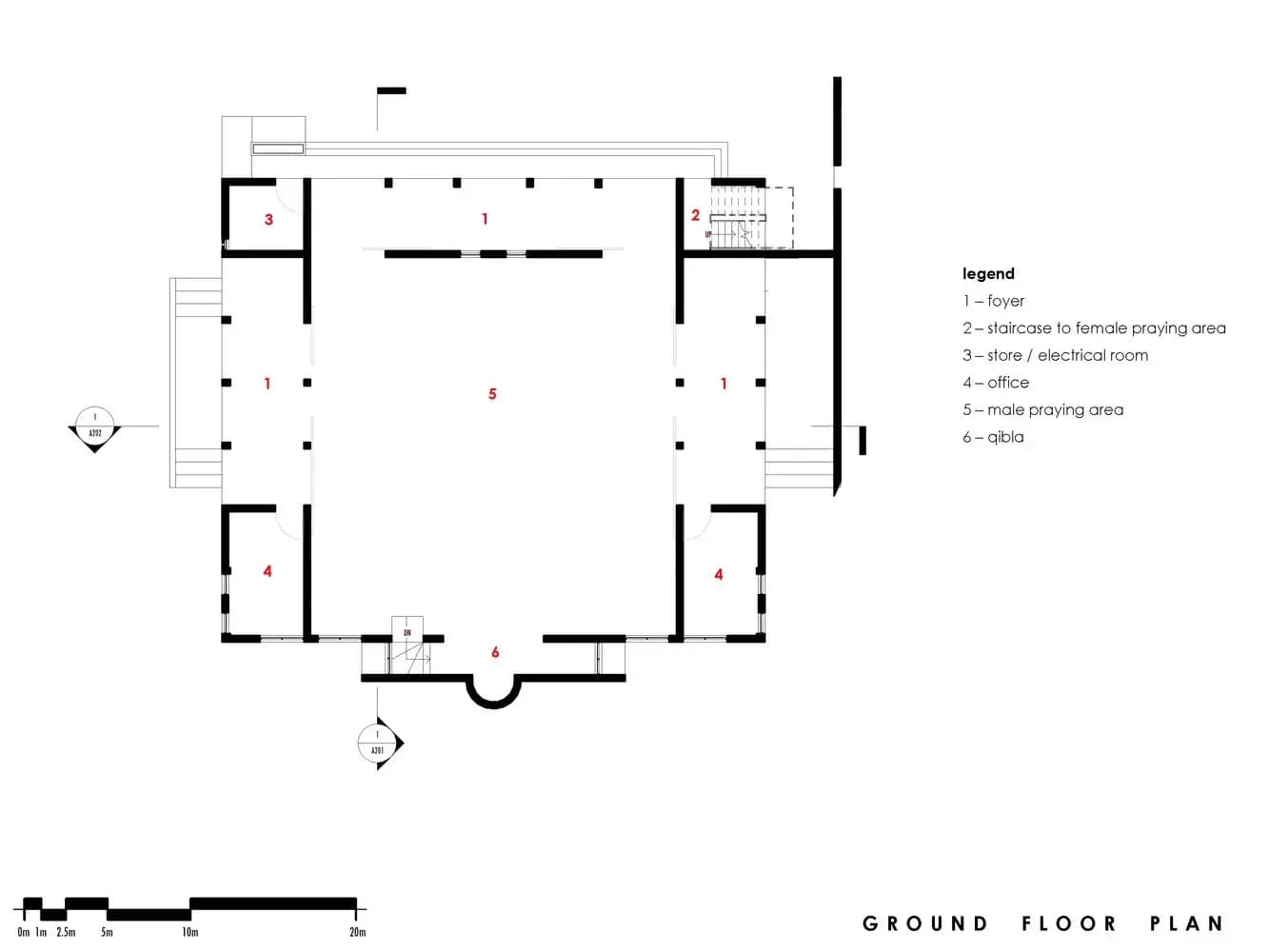 Abijo Mosque (Crescent Bearers 1939 Lagos Masjid), drawing 1
