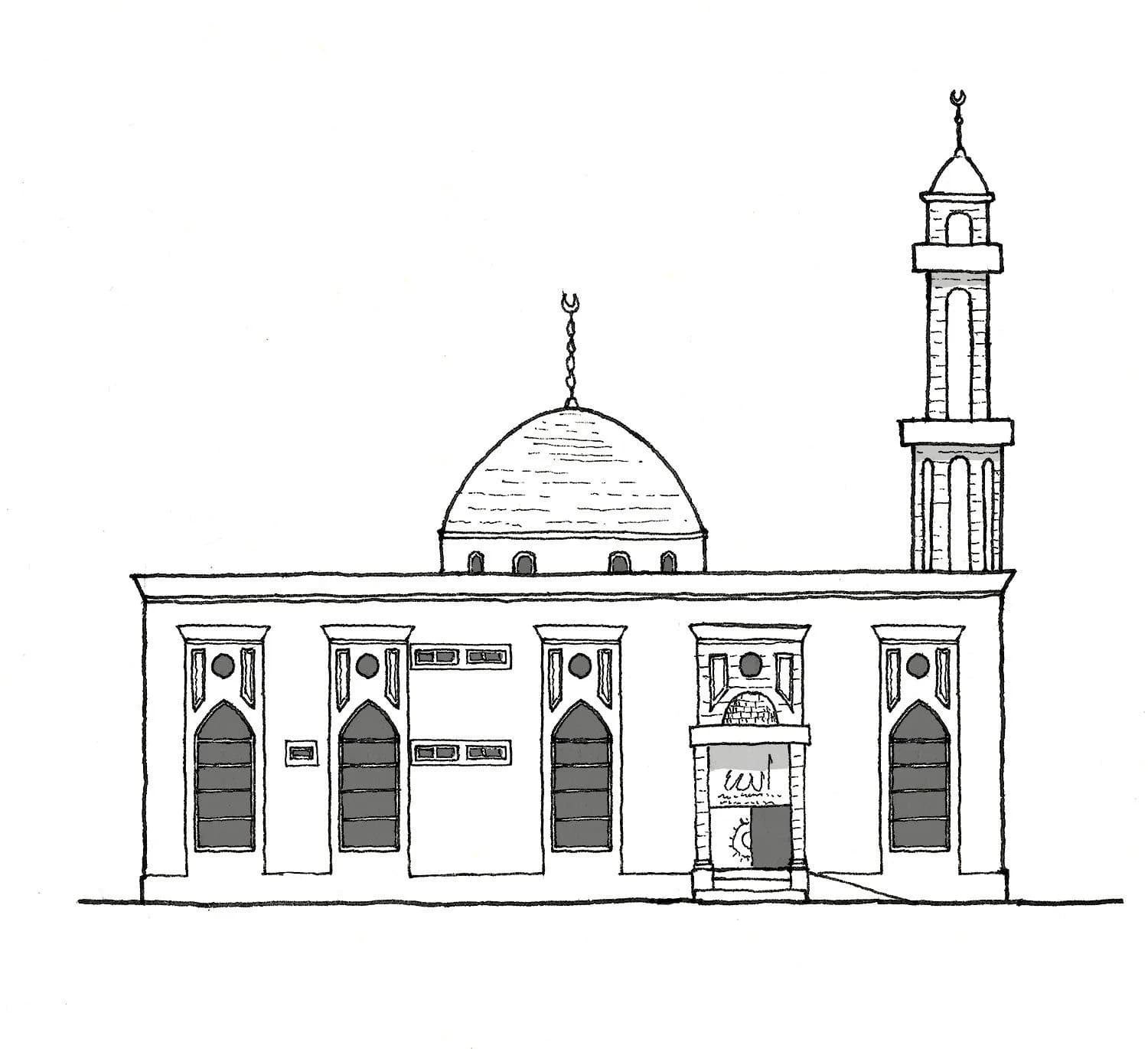 Abou Bakr Al-Siddiq Mosque, drawing 1