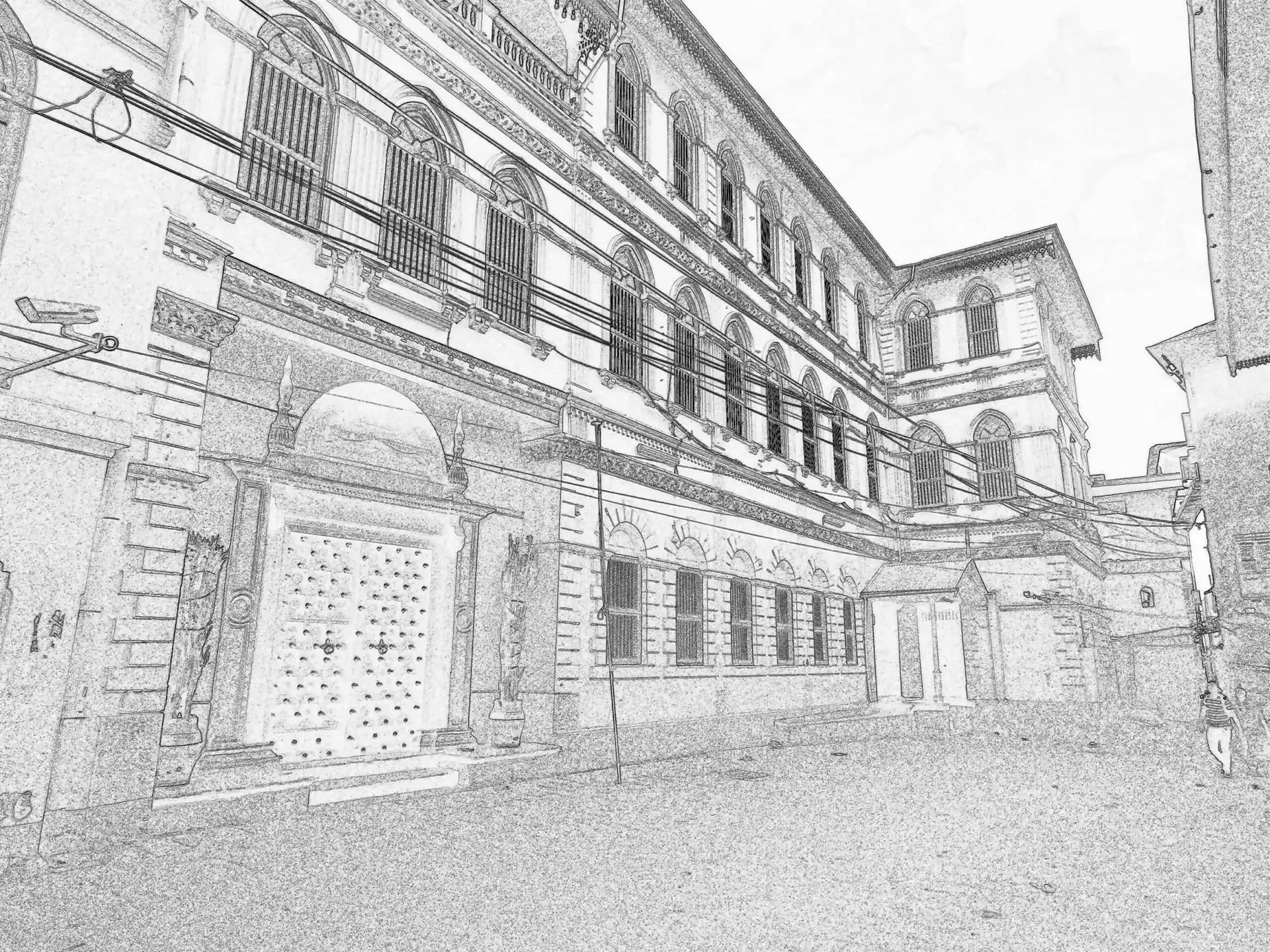 Agha Khan Jamat khana Mosque, drawing 1