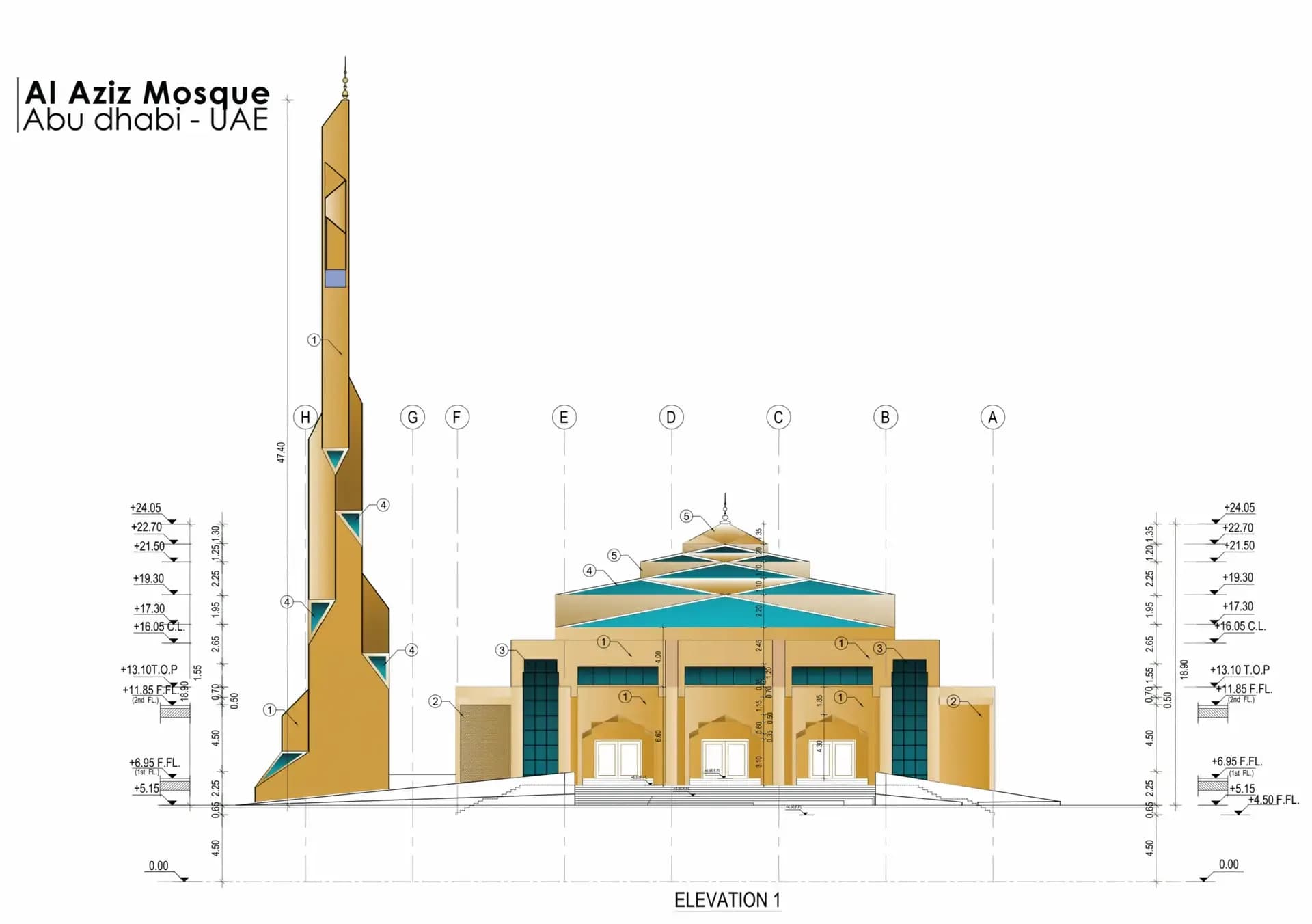 Al-Aziz Mosque, drawing 1