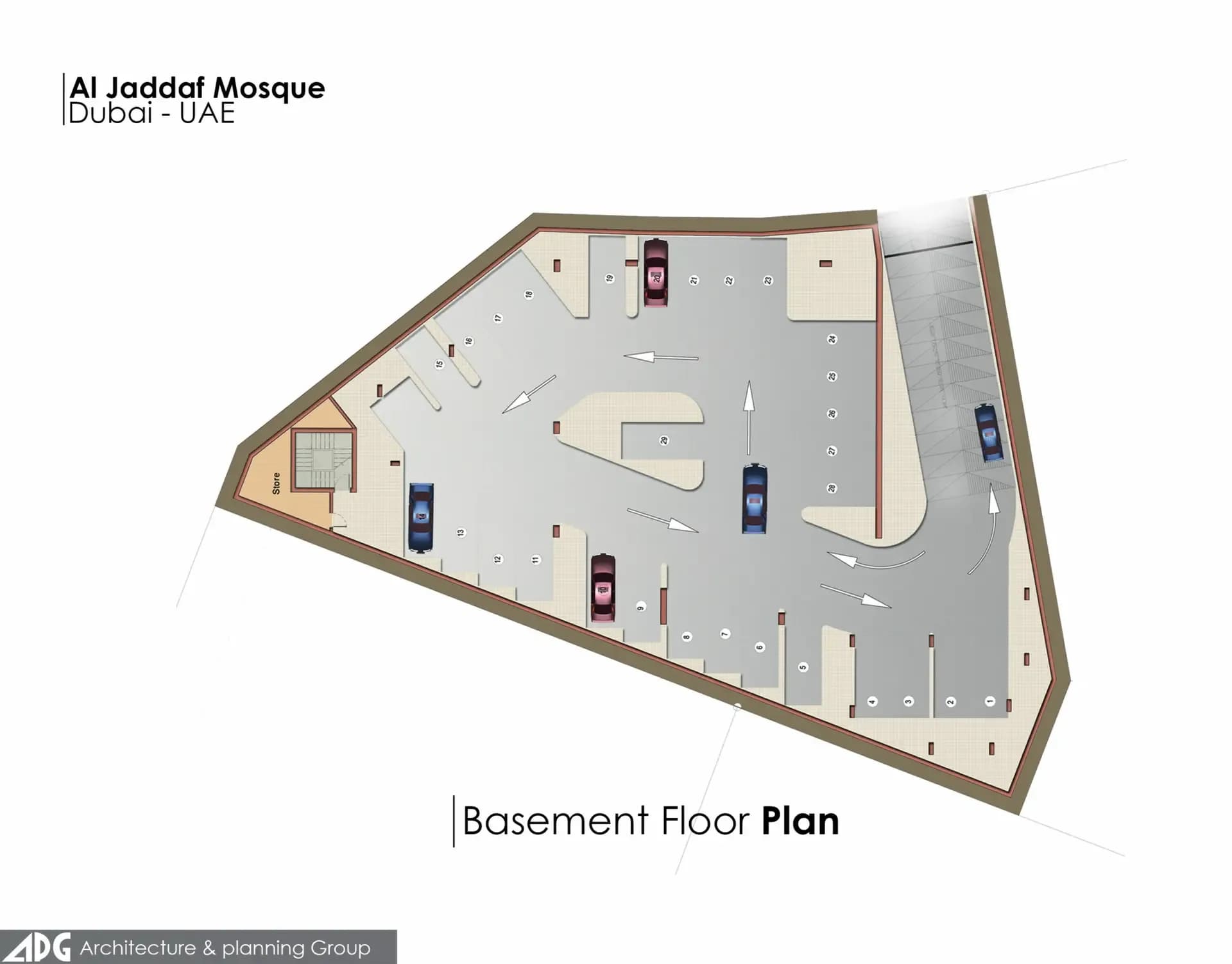 Al-Jaddaf Mosque, drawing 1