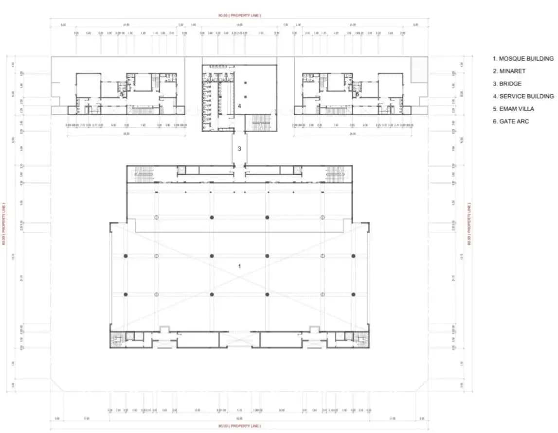 Al-Jawhara Al-Babtain Grand Mosque, drawing 3