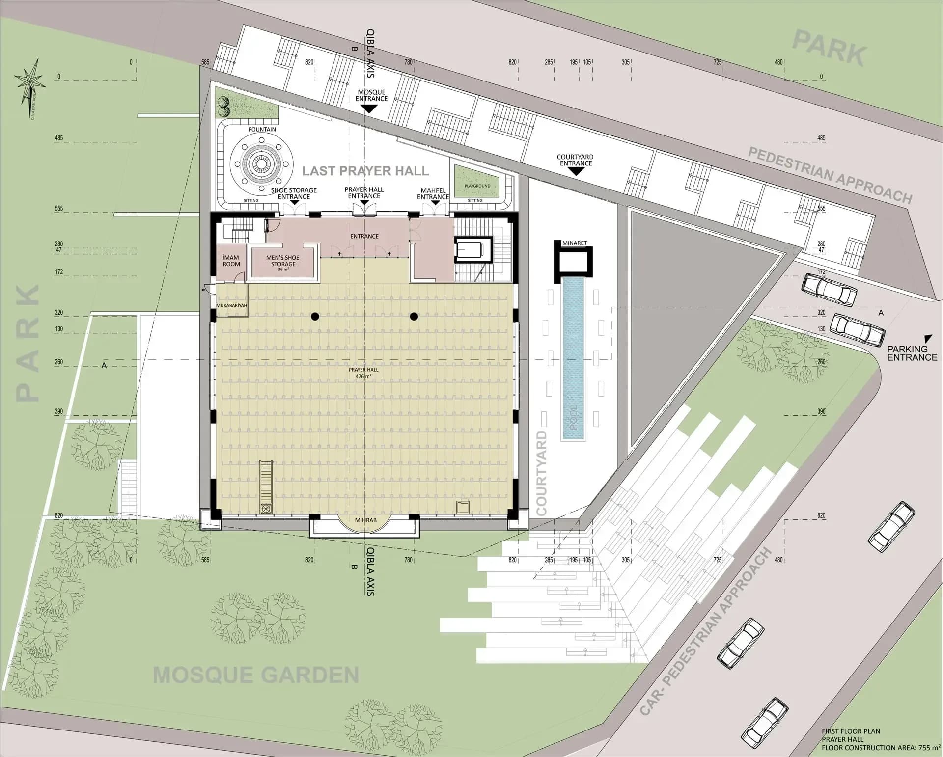 Alacaatlı Uluyol Mosque, drawing 3