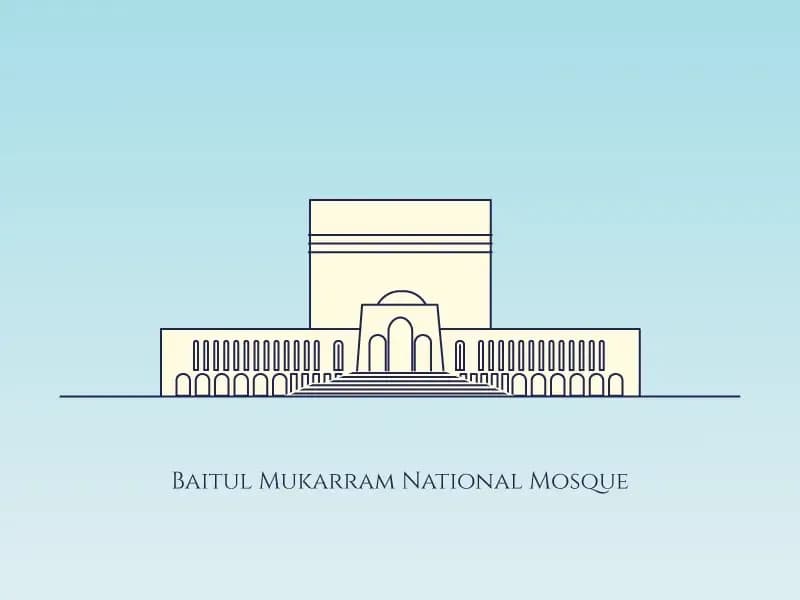 Baitul Mukarram National Mosque, drawing 1