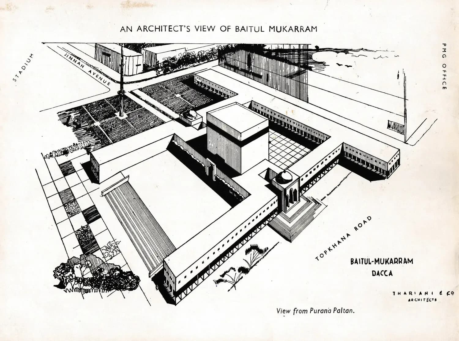 Baitul Mukarram National Mosque, drawing 3