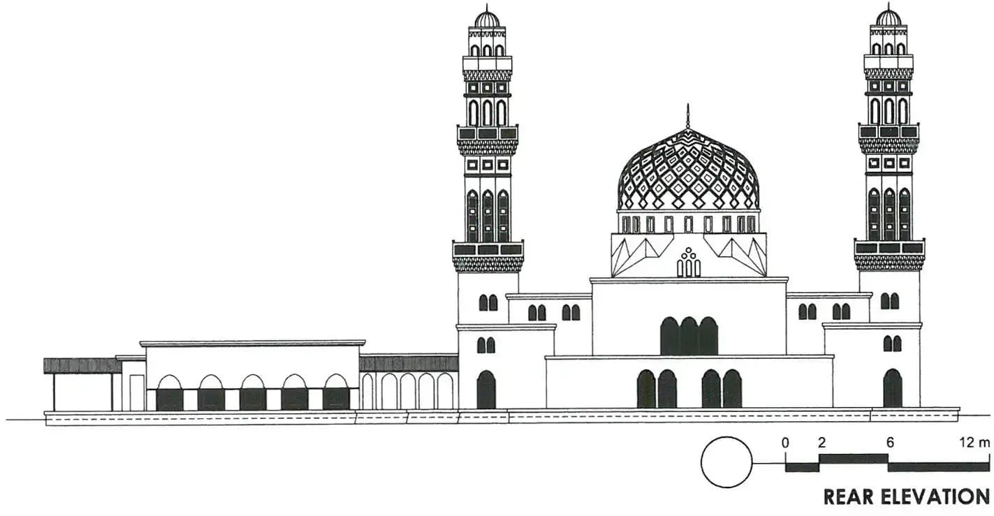 Kota Kinabalu City Mosque (Bandaraya Kota Kinabalu Mosque), drawing 3