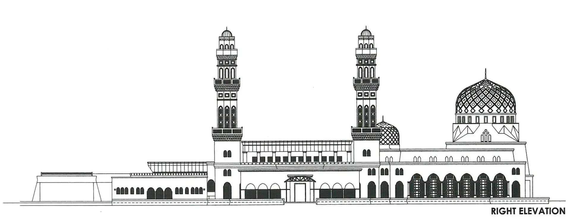 Kota Kinabalu City Mosque (Bandaraya Kota Kinabalu Mosque), drawing 4