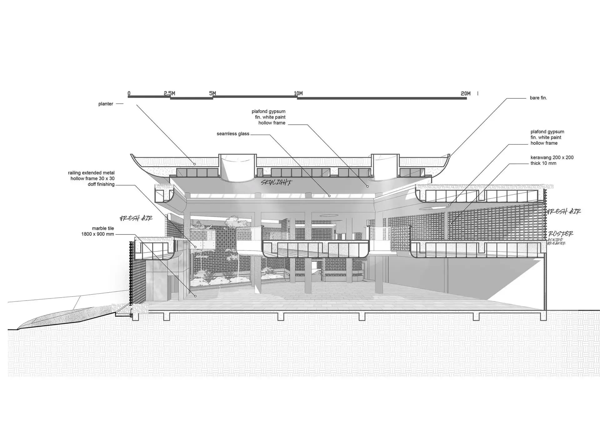 Bioclimatic Community Mosque of Pamulang, drawing 4