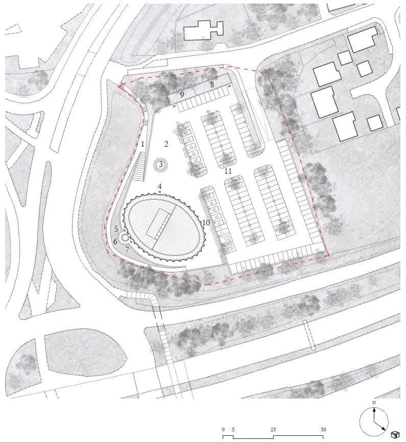 Brick Veil Mosque, drawing 2