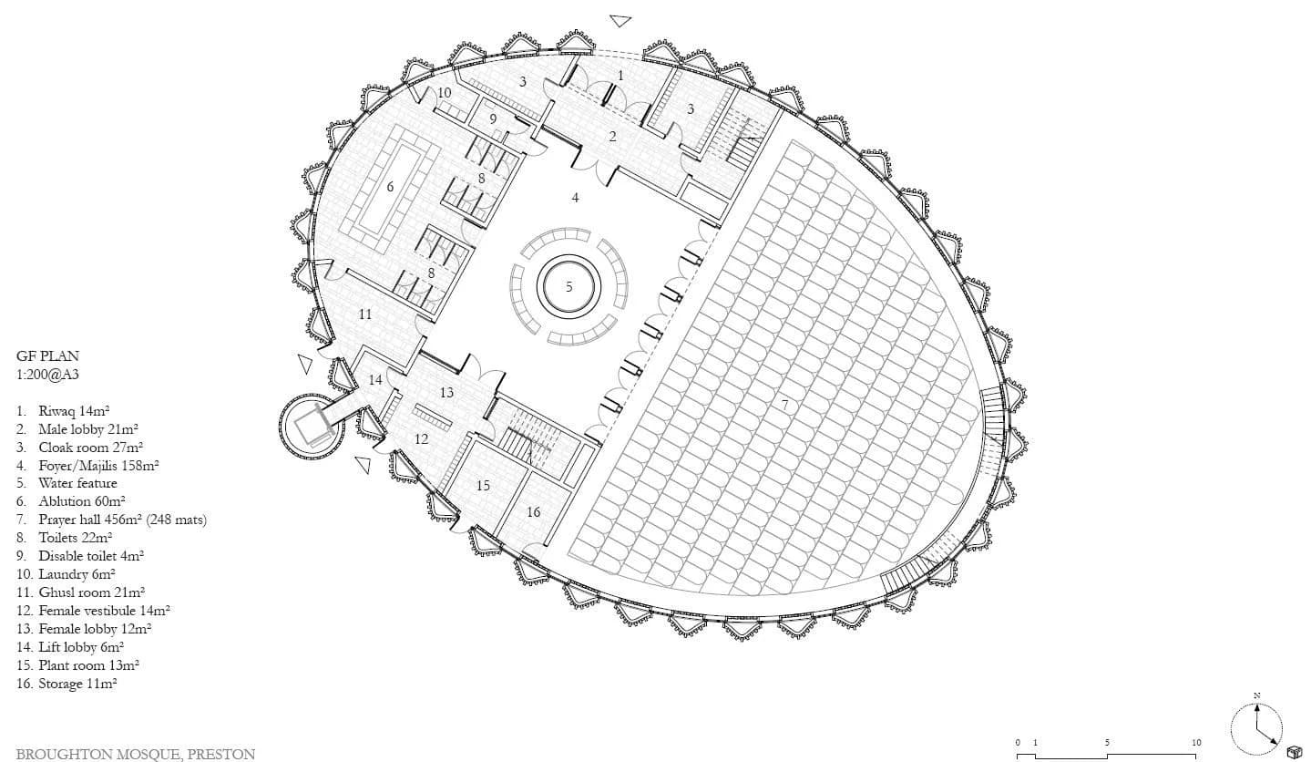 Brick Veil Mosque, drawing 3