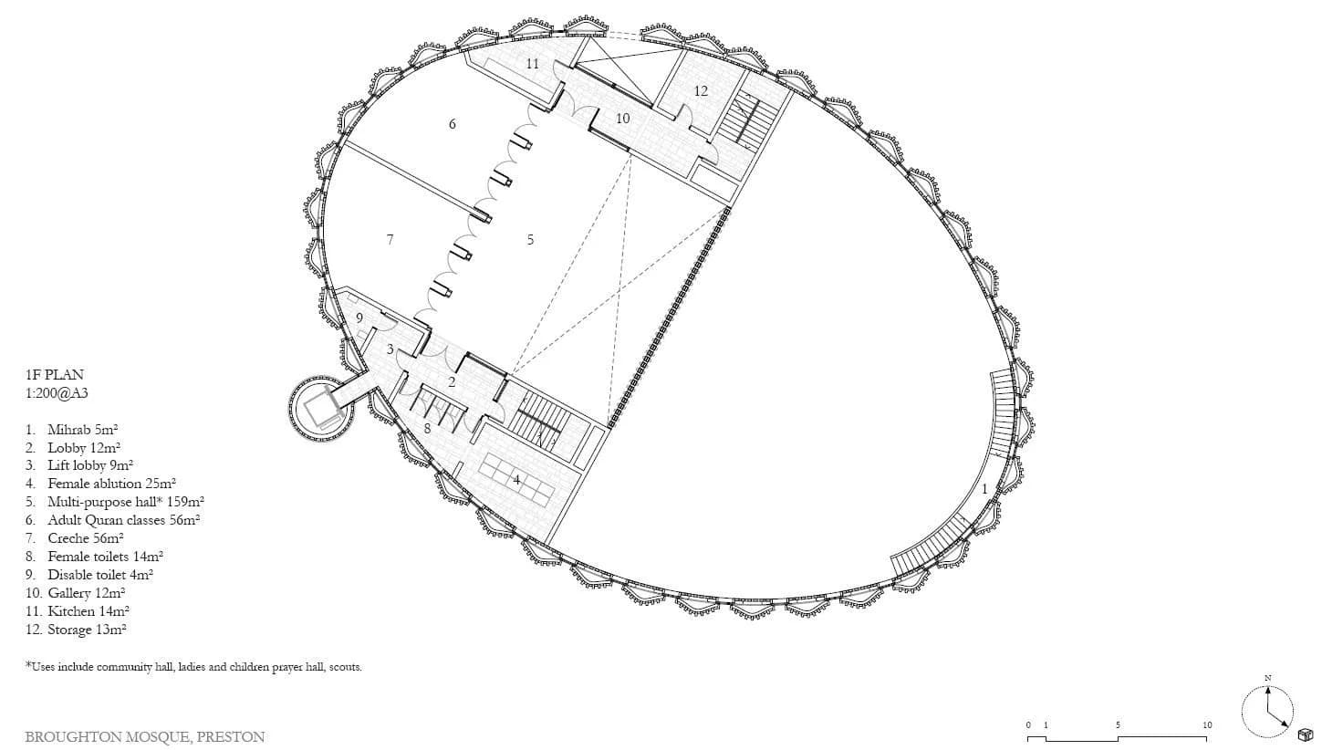 Brick Veil Mosque, drawing 4