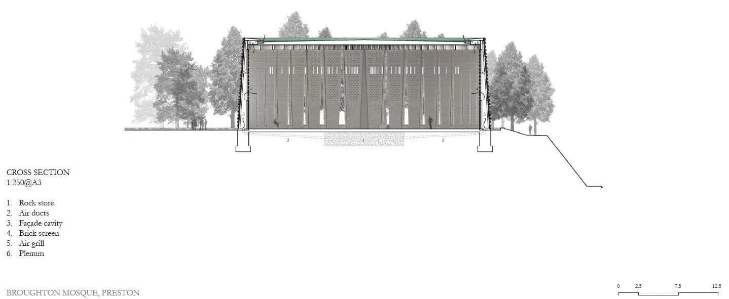 Brick Veil Mosque, drawing 7