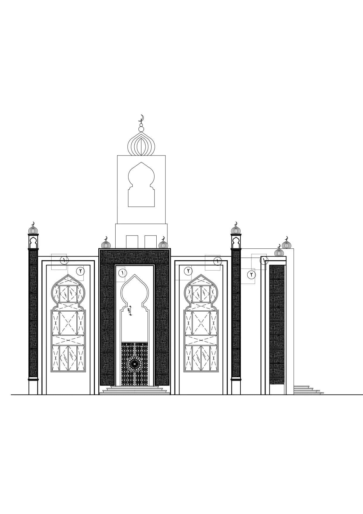 El-Khazindar Mosque (Al-Sa'aa Mosque), drawing 2
