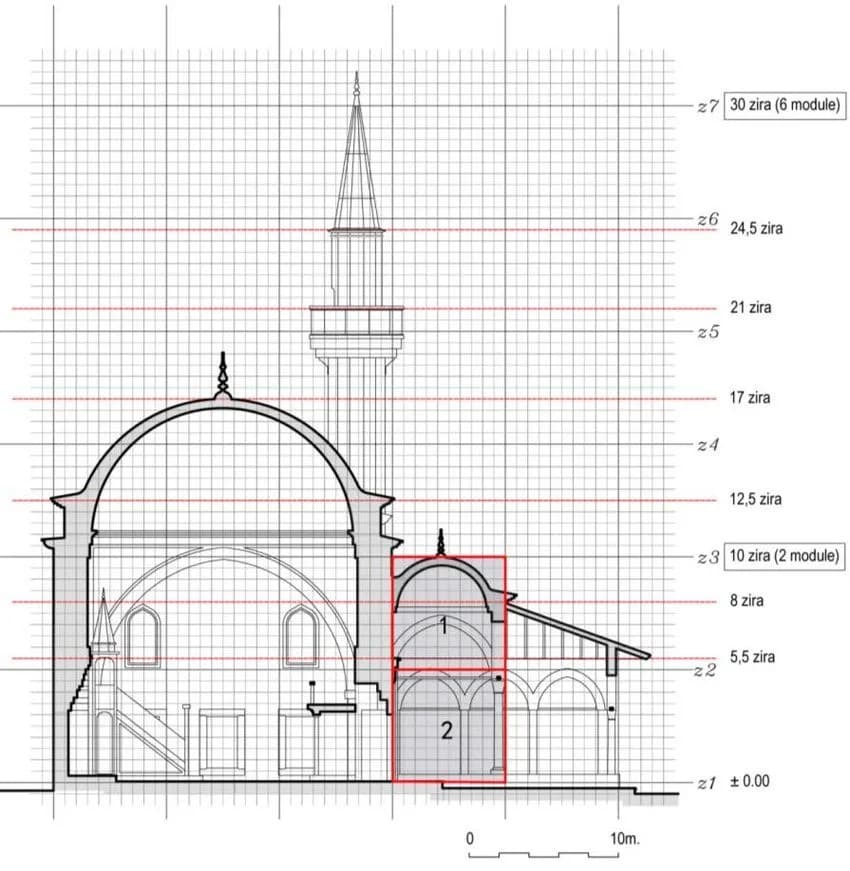 Ferhat Pasha Mosque (Banja Luka), drawing 2