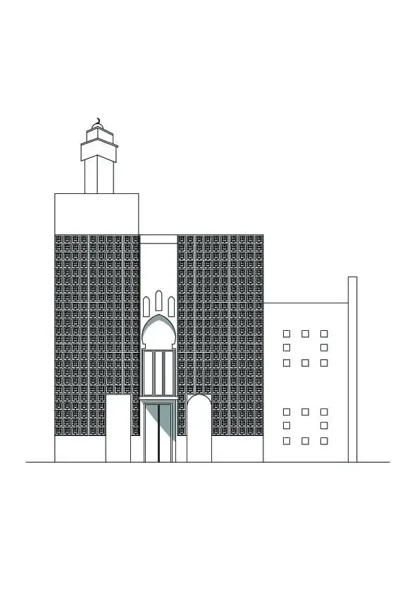 Fukouka Mosque (Al-Nour Islamic Centre in Fukuoka), drawing 2