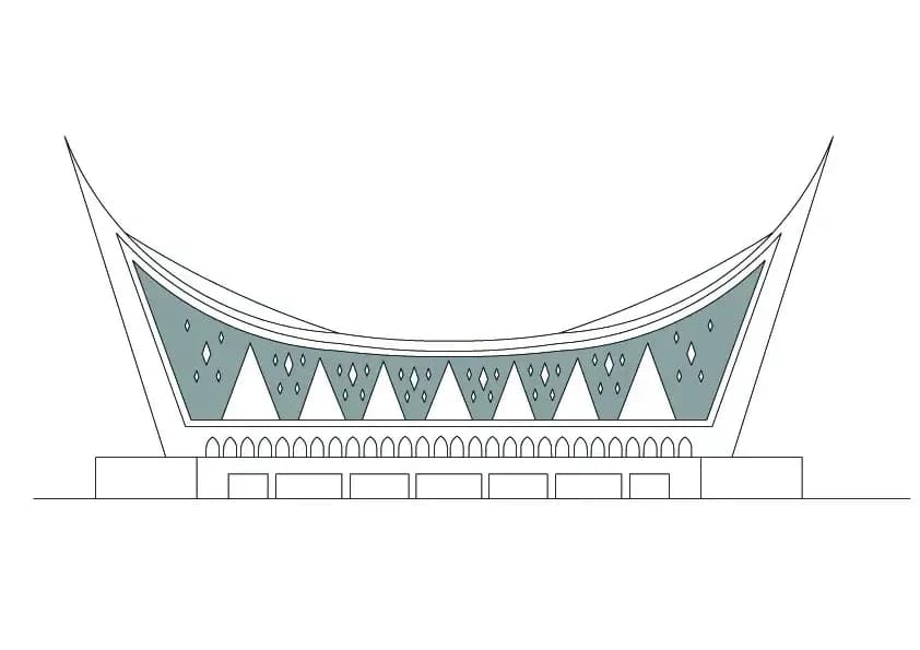 Grand Mosque of West Sumatra, drawing 8