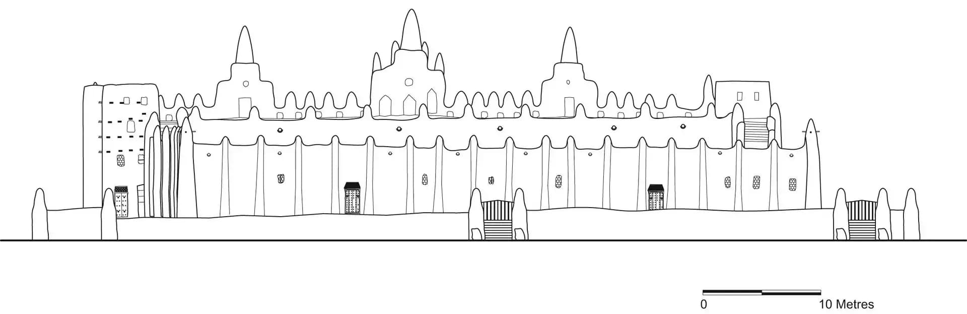 Great Mosque of Djenne, drawing 6