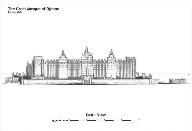 Great Mosque of Djenne, drawing 8