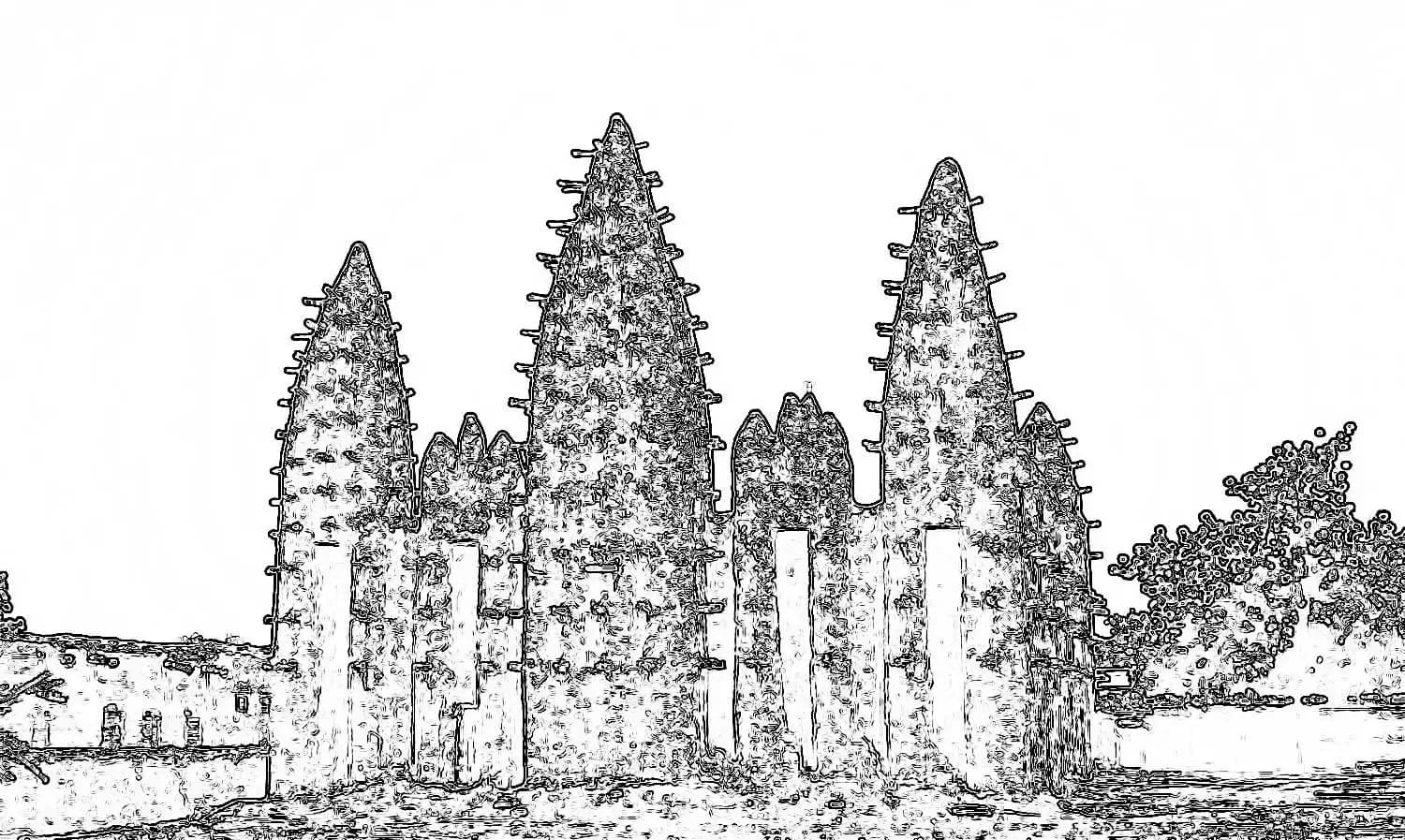 Great Mosque of Koro, drawing 1