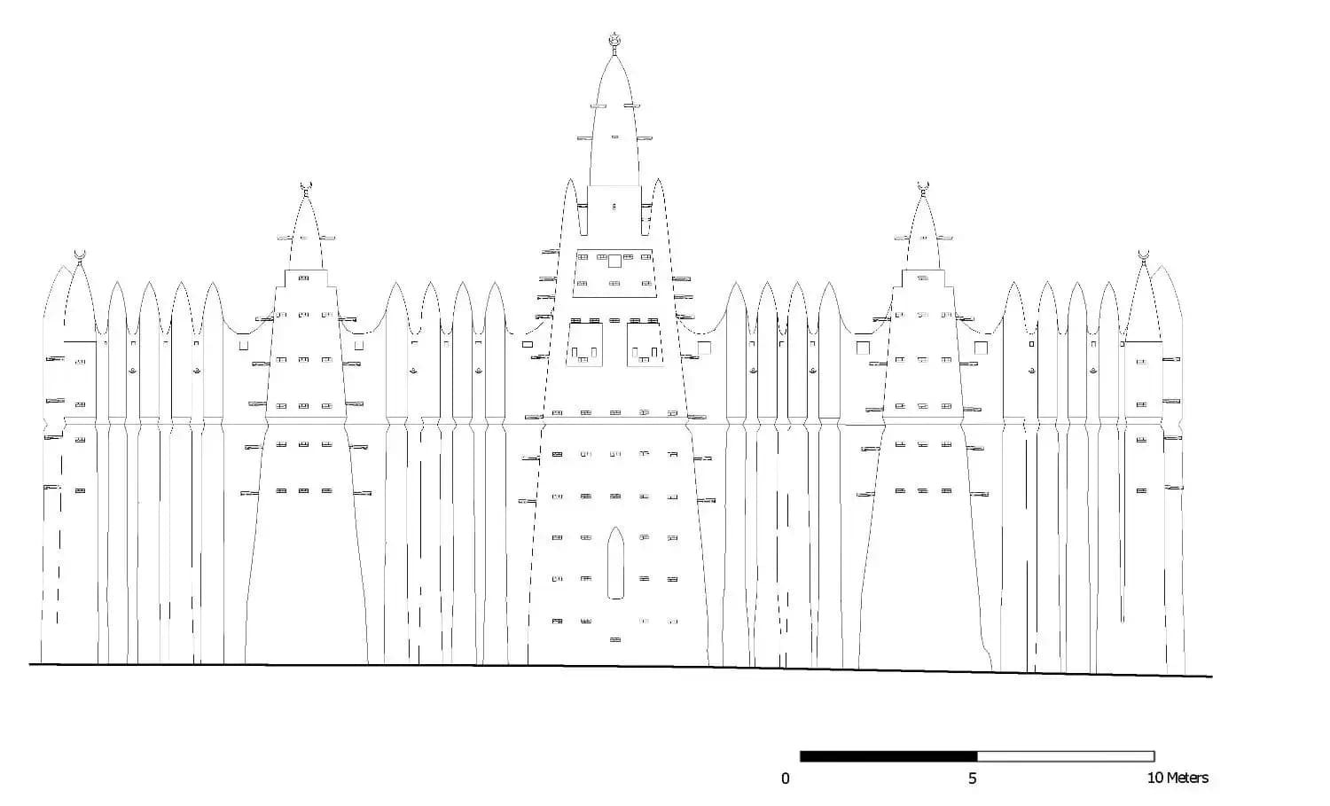 Great Mosque of Mopti (Komoguel Mosque), drawing 1