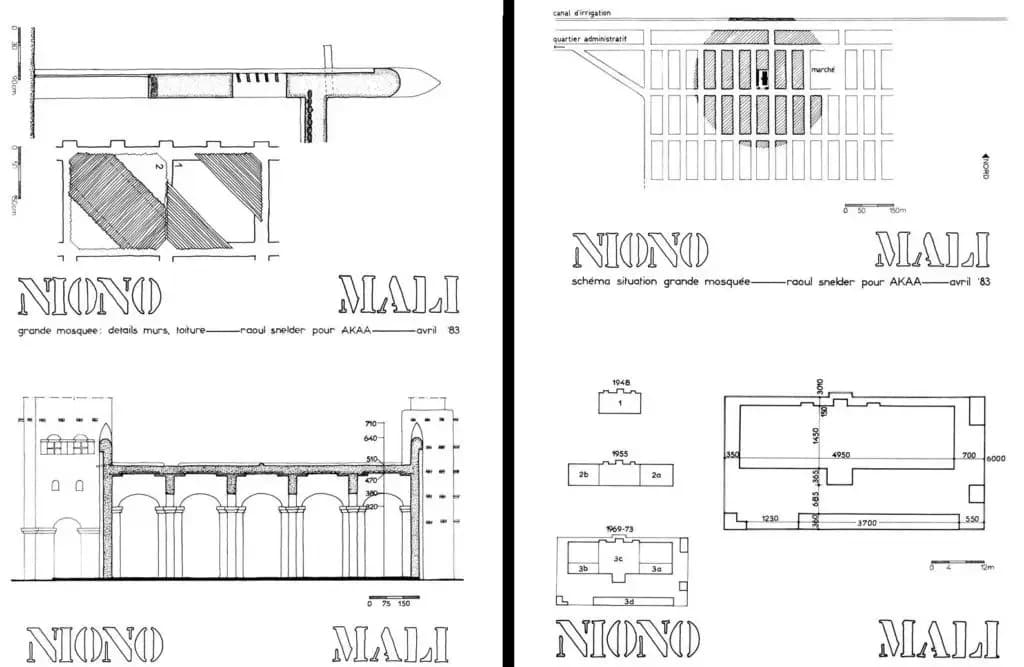 Great Mosque of Niono, drawing 1