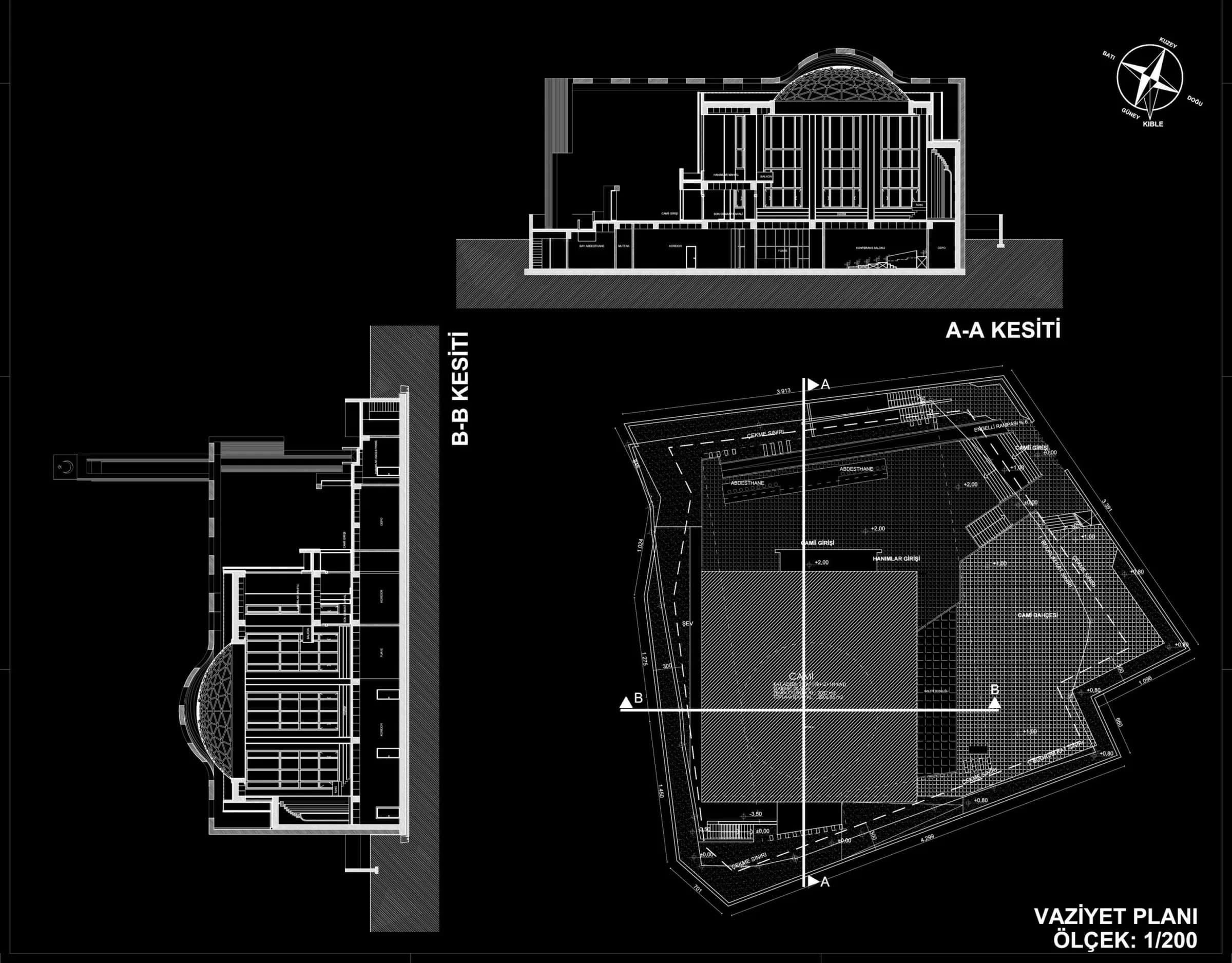 Kartal Dragos Kahramanlar Mosque (Heroes Mosque), drawing 1