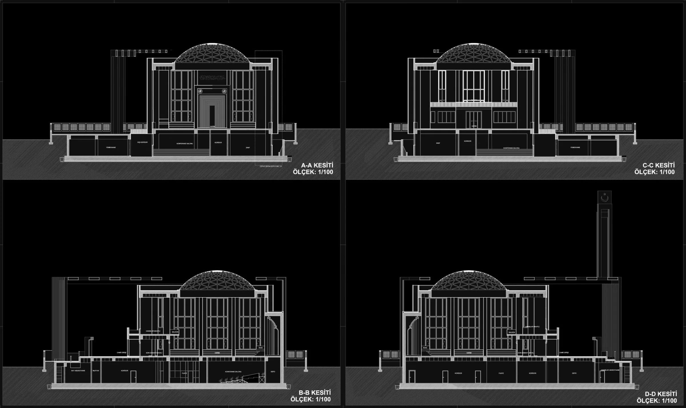 Kartal Dragos Kahramanlar Mosque (Heroes Mosque), drawing 6