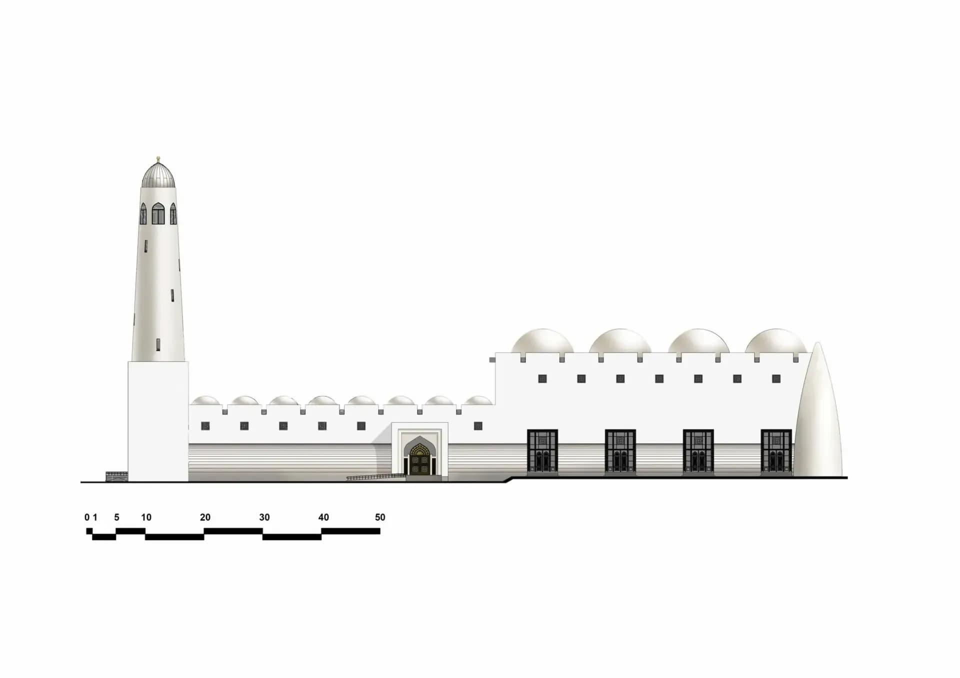 Imam Muhammad ibn Abd Al-Wahhab Mosque (Qatar State Mosque), drawing 2