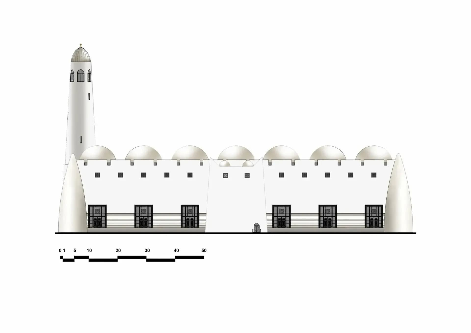 Imam Muhammad ibn Abd Al-Wahhab Mosque (Qatar State Mosque), drawing 3
