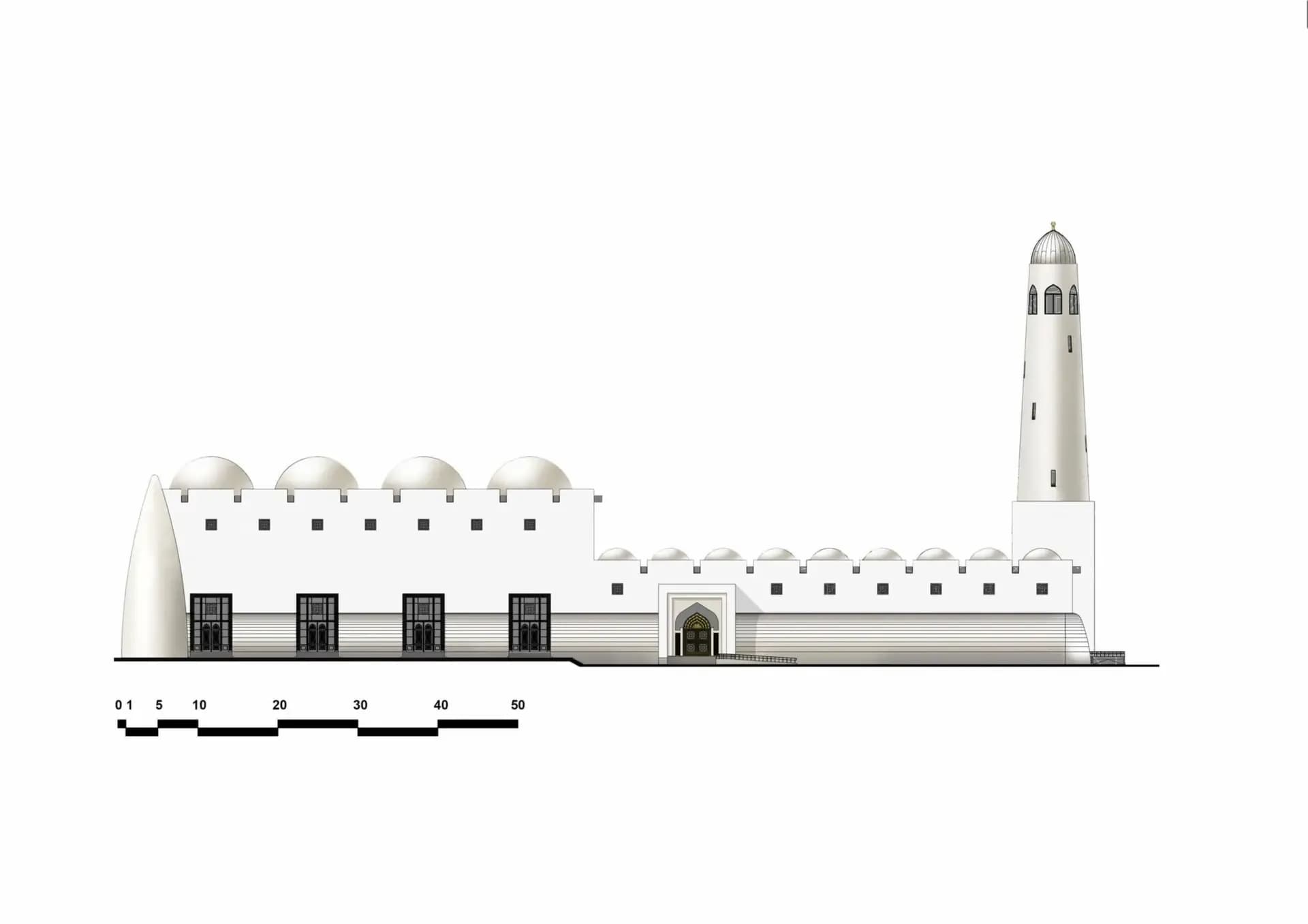 Imam Muhammad ibn Abd Al-Wahhab Mosque (Qatar State Mosque), drawing 4