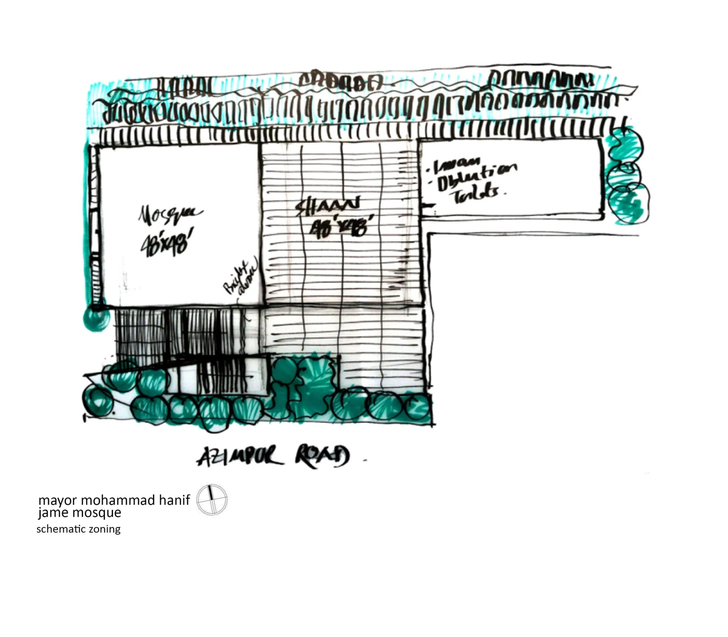 Mayor Mohammad Hanif Jame Mosque, drawing 4
