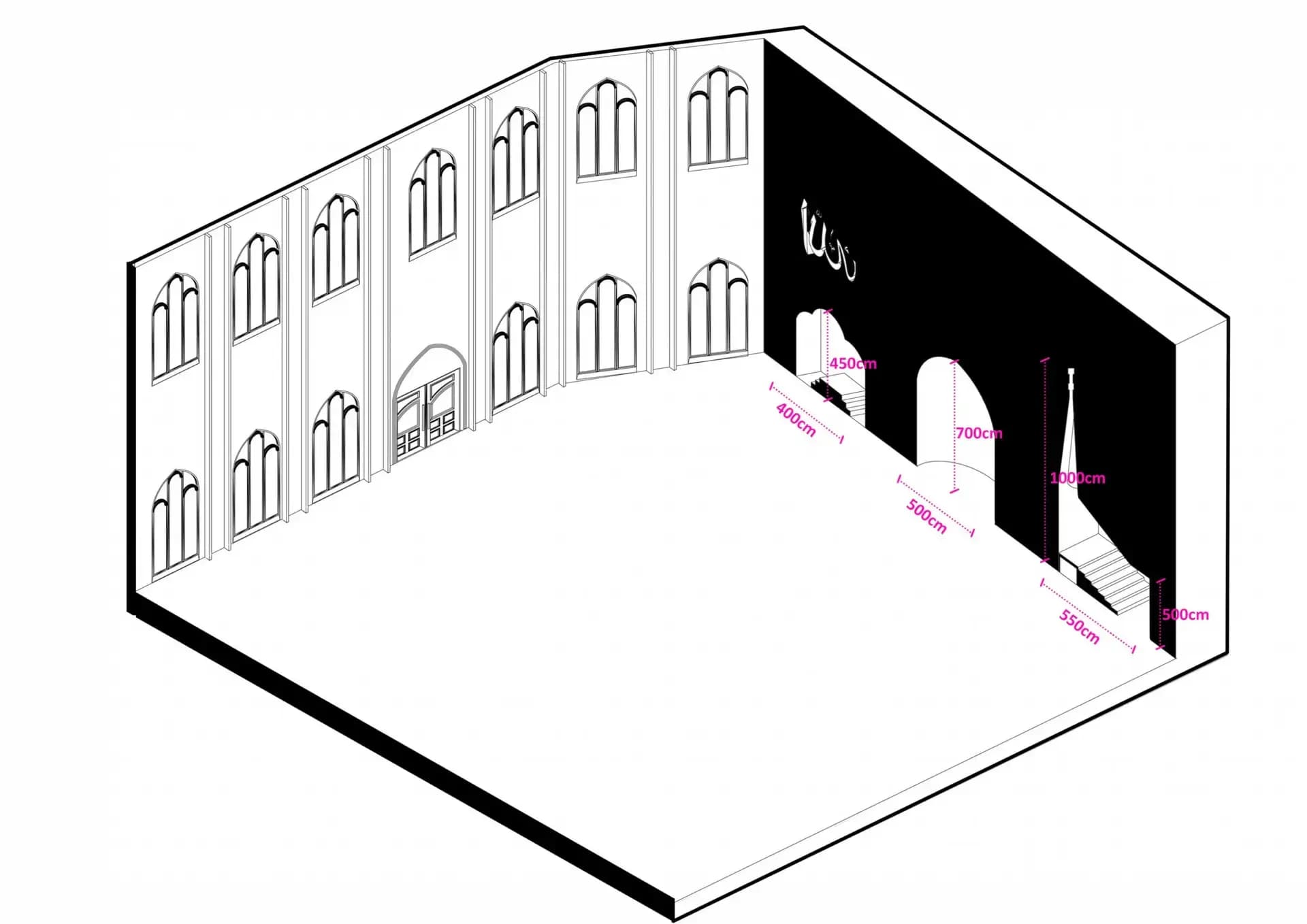 BBS Mall Mosque, drawing 5