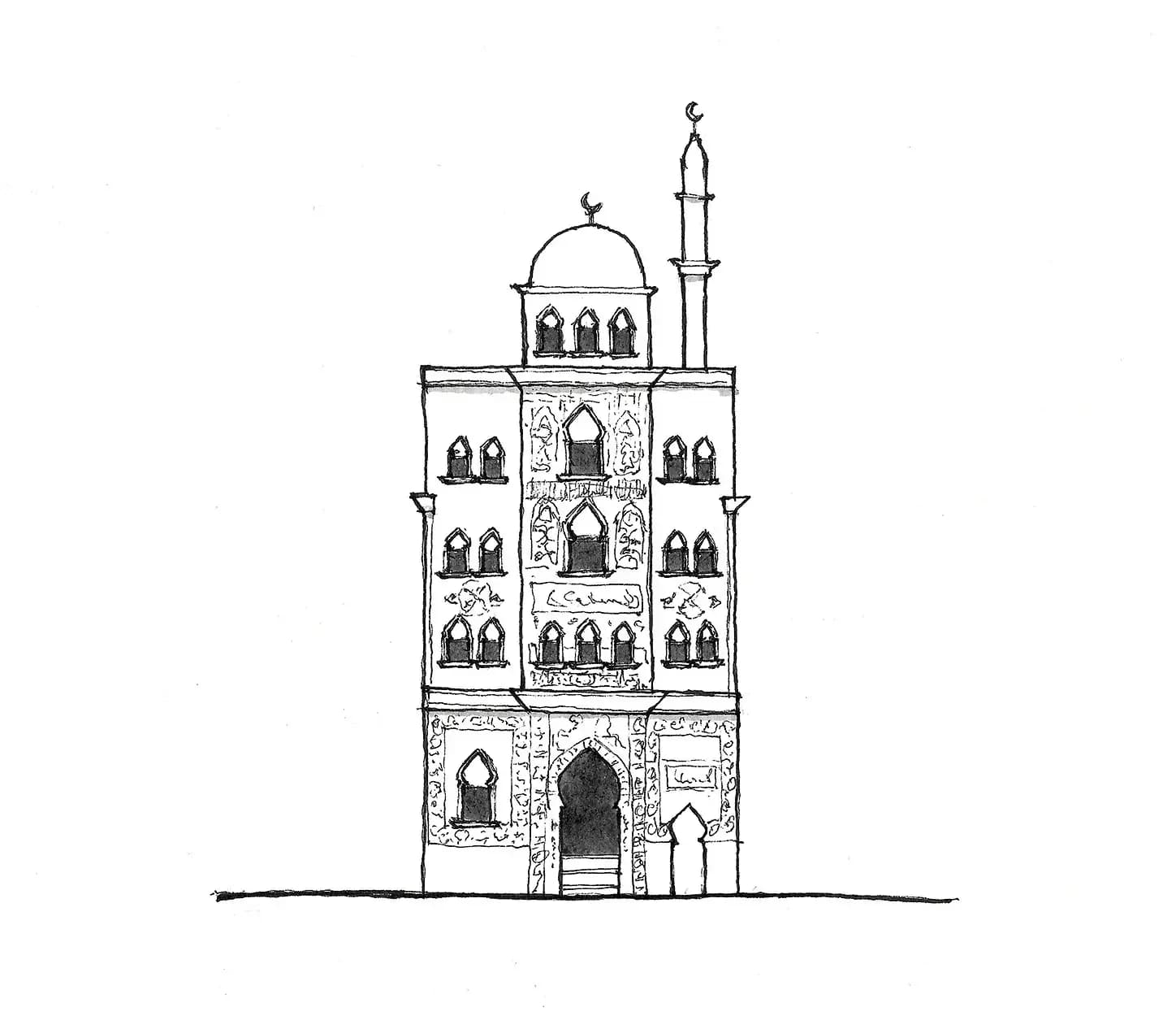 Mosque of Mar del Plata, drawing 3