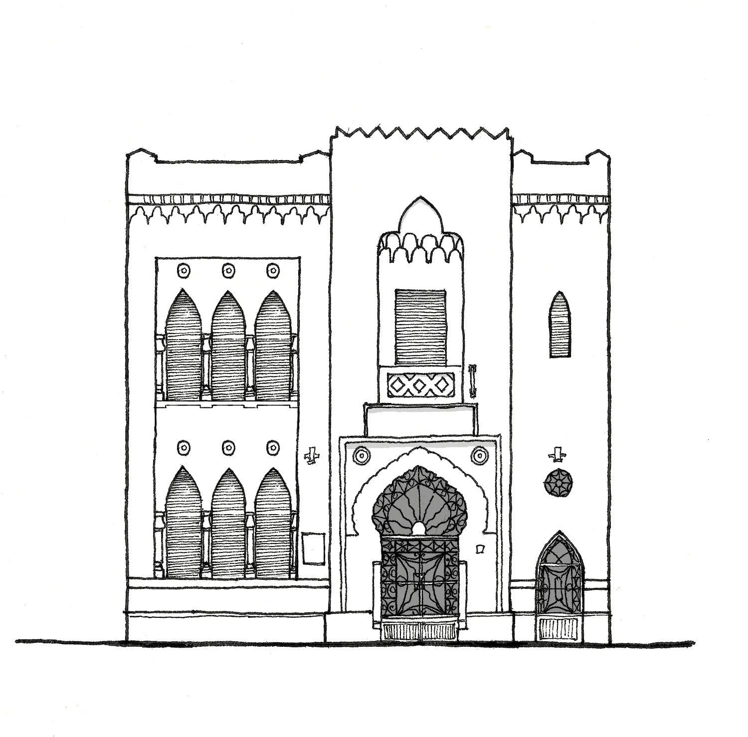 Rosario Mosque, drawing 1