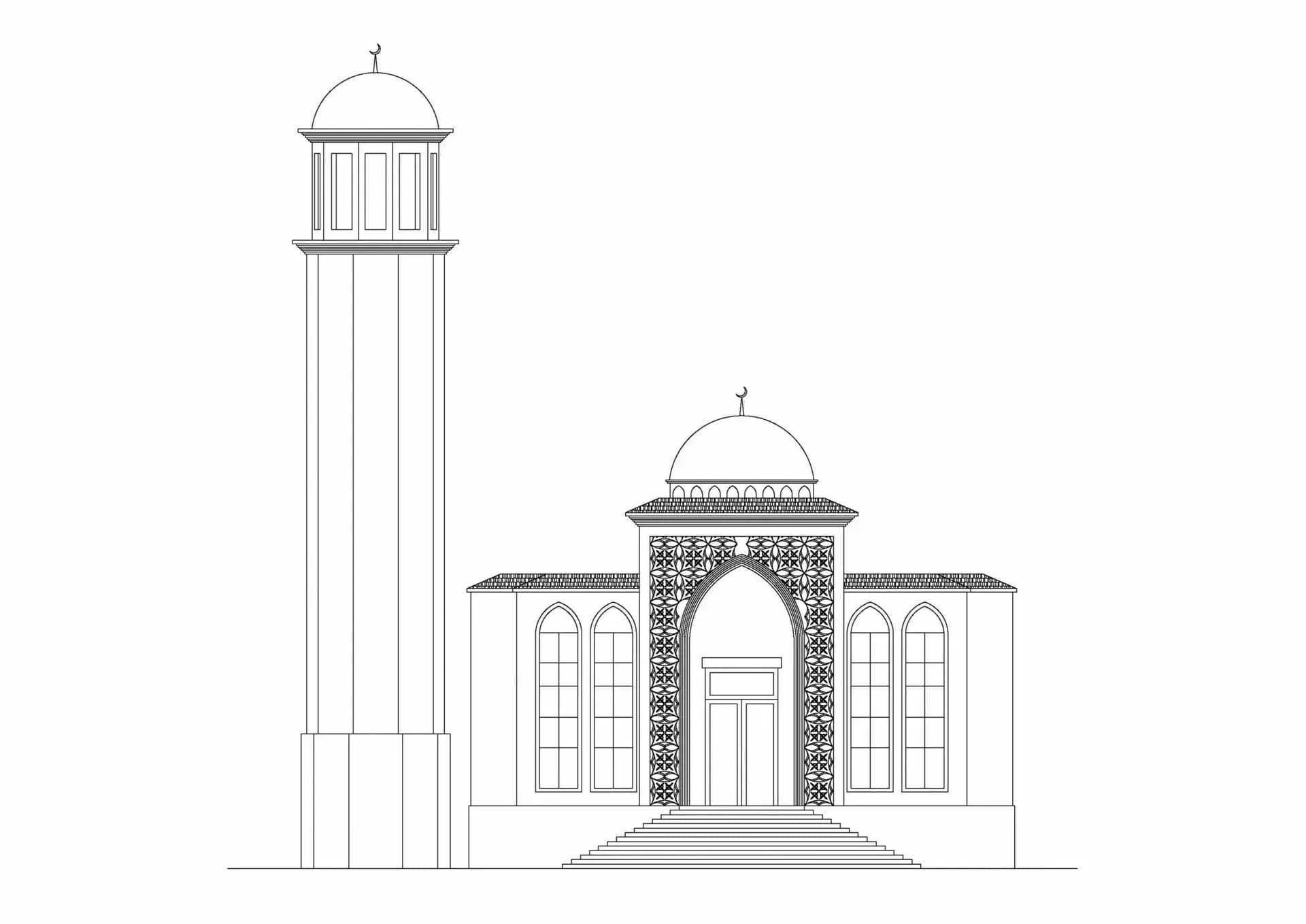 Umar ibn Al-Khattab Mosque, drawing 1