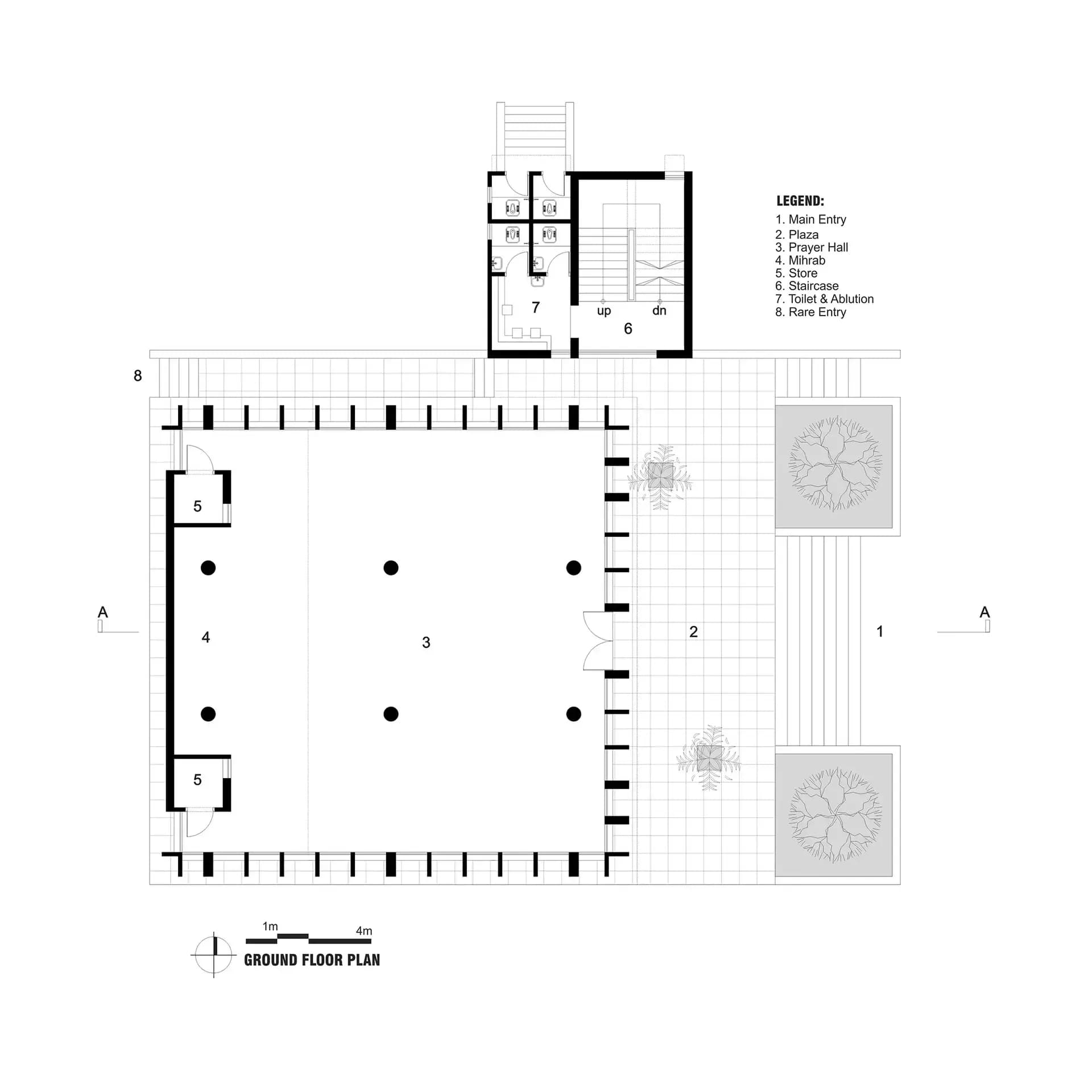 Shaer Mohammad Para Jame Mosque, drawing 3