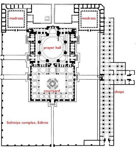 Selimiye Mosque, Edirne, drawing 1