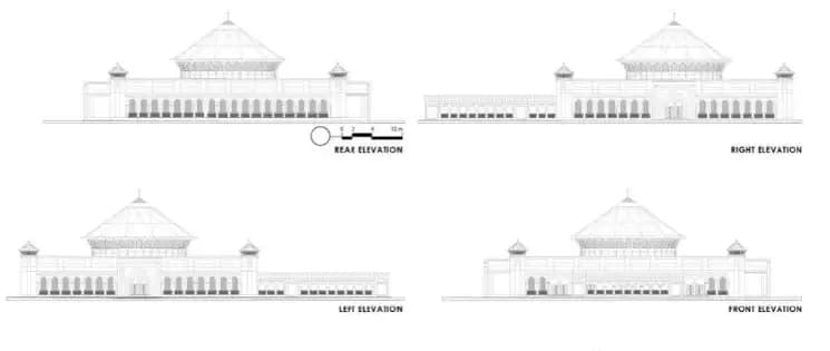 Setia Raja Mosque, drawing 1