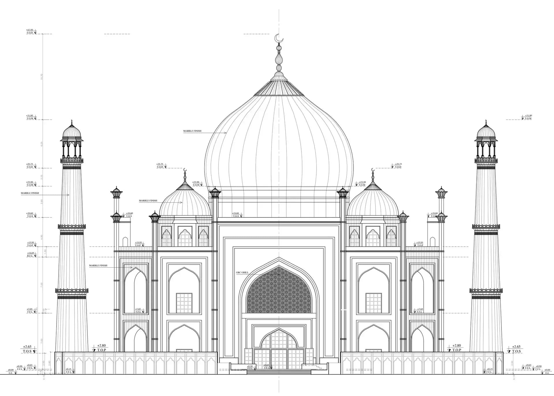 Siddiqa Fatima Mosque, drawing 11