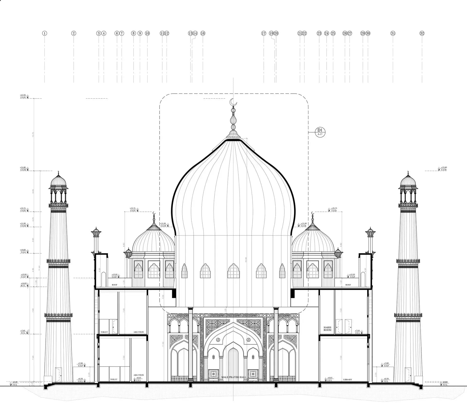 Siddiqa Fatima Mosque, drawing 7