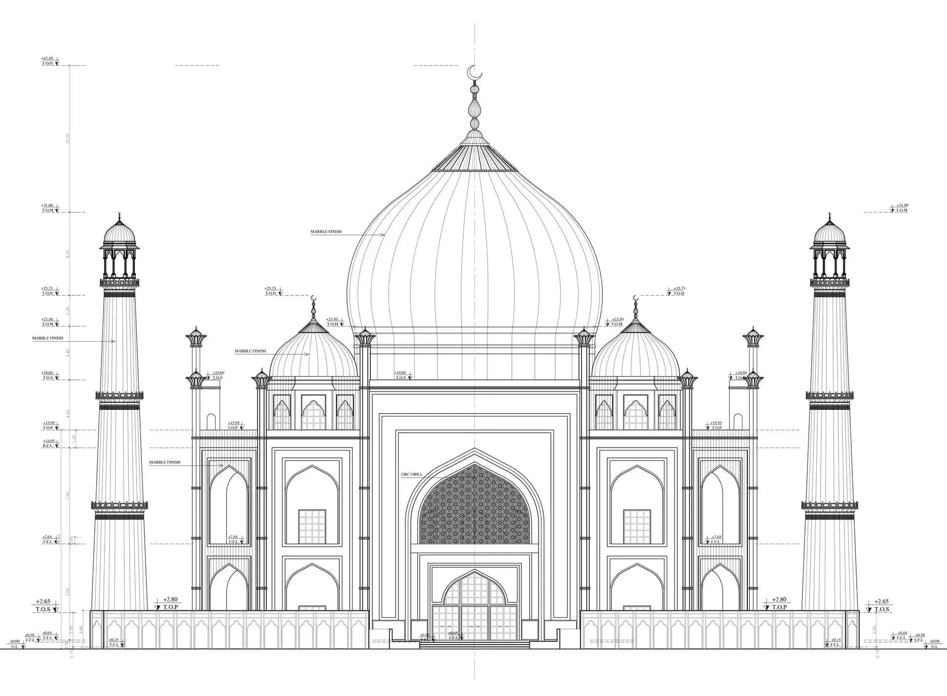 Siddiqa Fatima Mosque, drawing 8