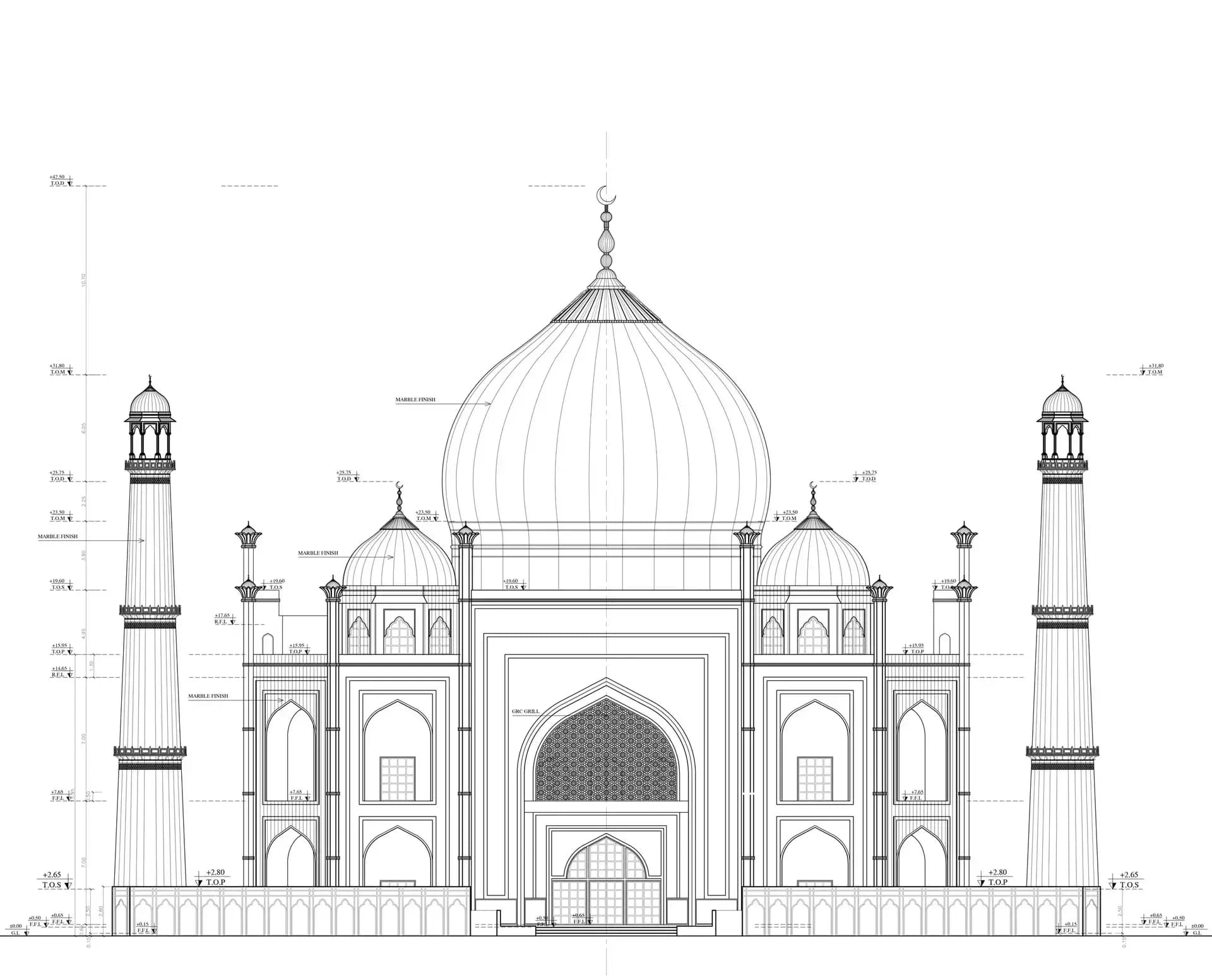Siddiqa Fatima Mosque, drawing 9