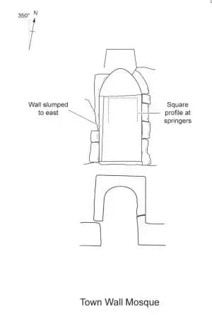 Ruins of Songo Mnara: Songo Mnara Town Wall Mosque, drawing 1